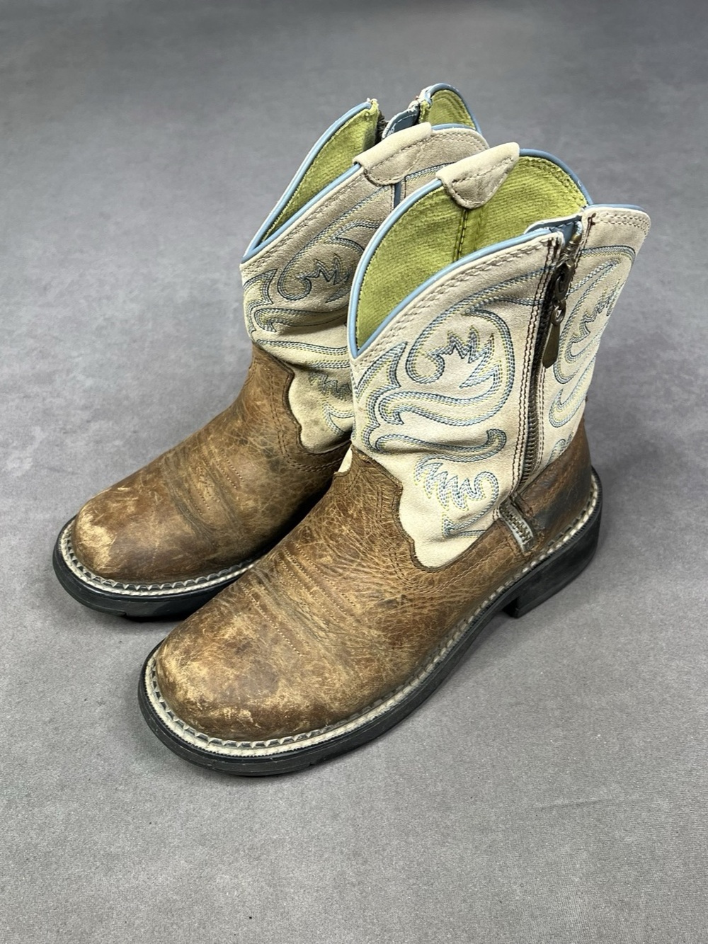 Ariat Cowboy Boots Western Boots Brown & Cream US 7.5B